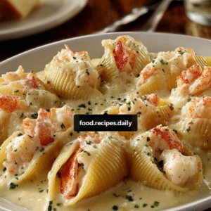 GARLIC BUTTER LOBSTER-FILLED JUMBO PASTA SHELLS 🧄🦞🧀